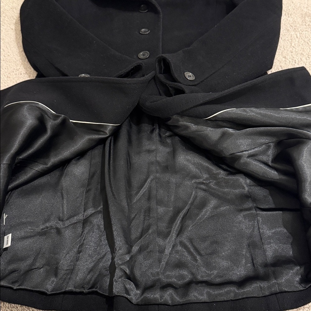 Ann Taylor Petite Wool &  Agora Coat | Size 4P | Black - Picture 8 of 9